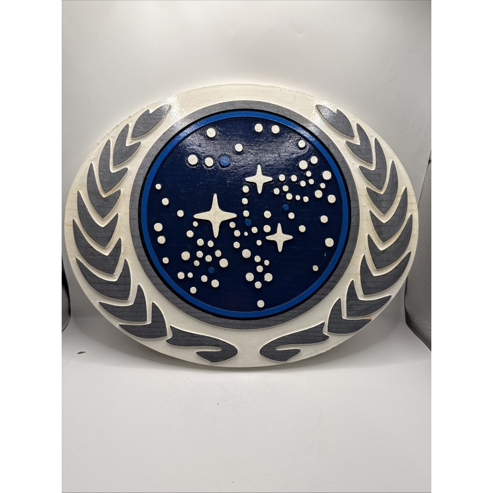 United‎ Federation of Planets Wooden Sign Decor Hanging 3D 13.5" X 11"